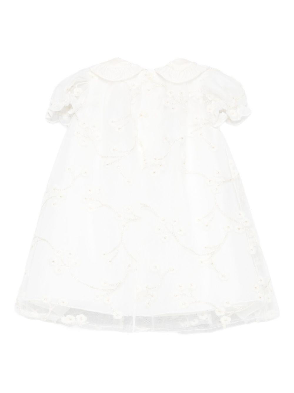 Abito per neonata La Stupenderia bianco con colletto alla Peter Pan - Rubino Kids