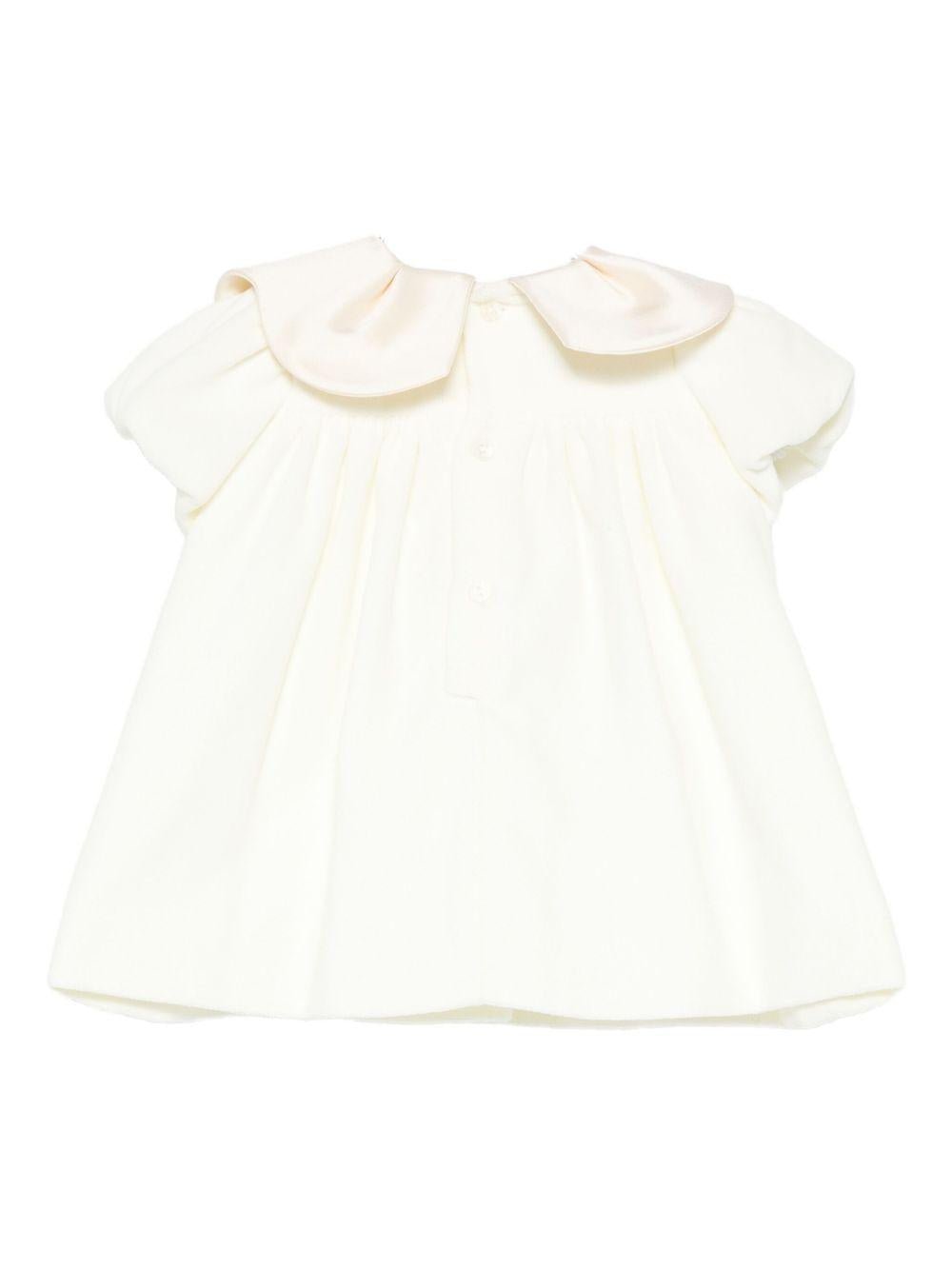 Abito per neonata La Stupenderia bianco con colletto arricciato - Rubino Kids