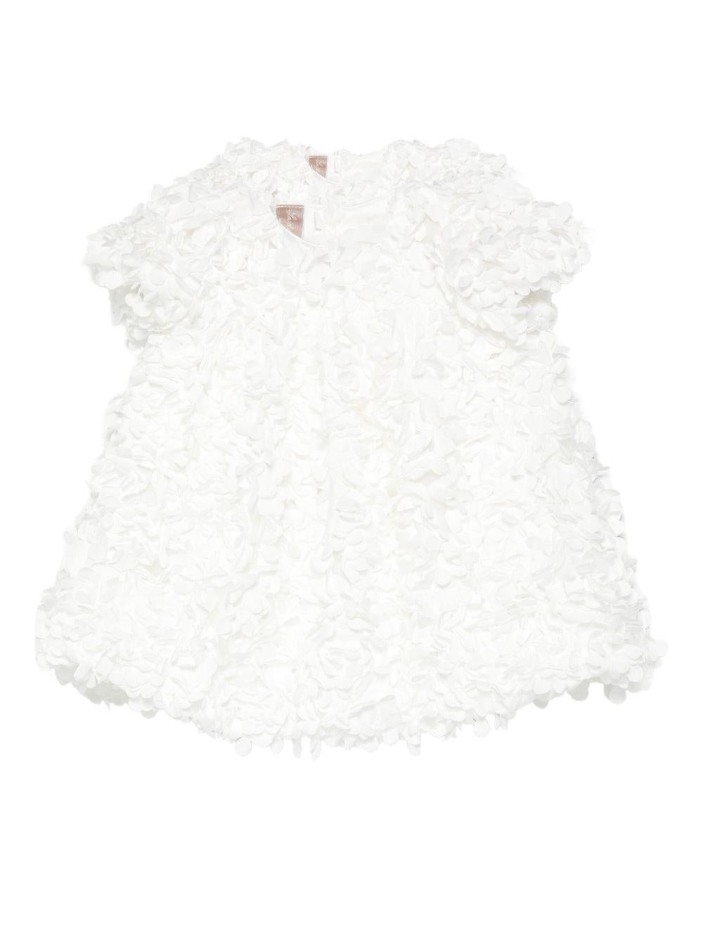 Abito per neonata La Stupenderia bianco con trama a petalo - Rubino Kids