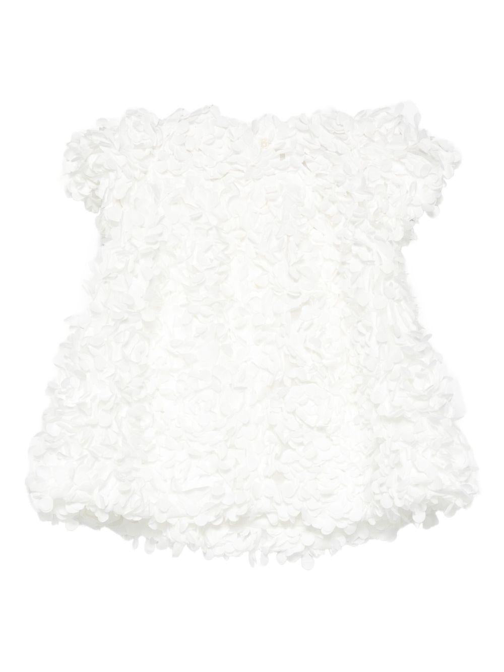 Abito per neonata La Stupenderia bianco con trama a petalo - Rubino Kids