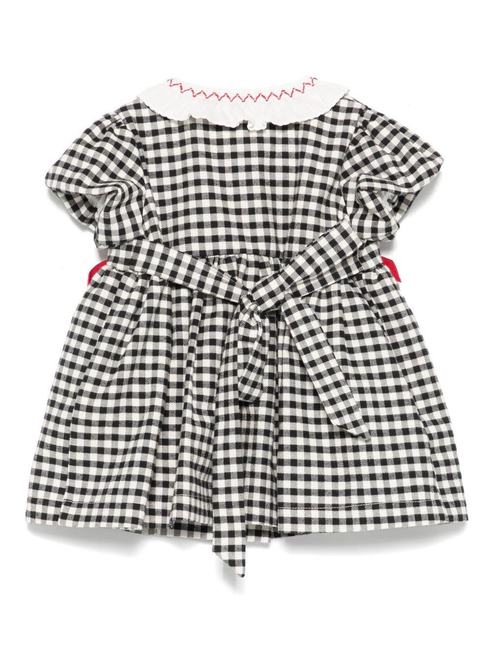 Abito per neonata La Stupenderia bianco e nero con colletto alla Peter Pan - Rubino Kids