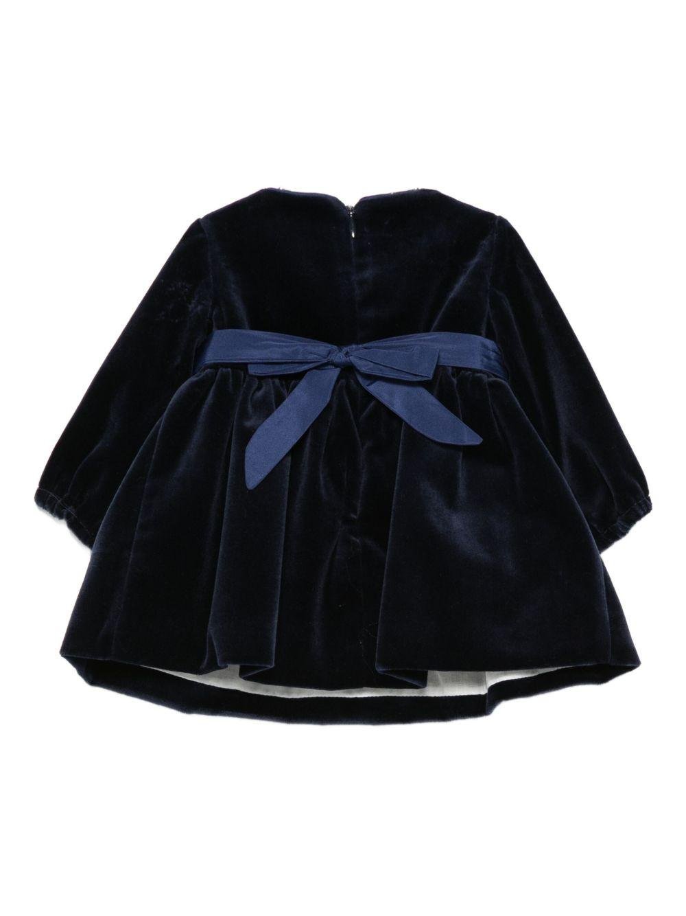 Abito per neonata La Stupenderia blu con dettaglio fiocco - Rubino Kids