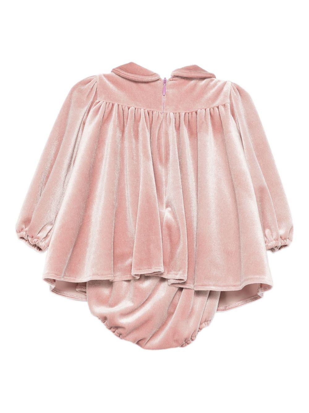 Abito per neonata La Stupenderia rosa con colletto alla Peter Pan - Rubino Kids