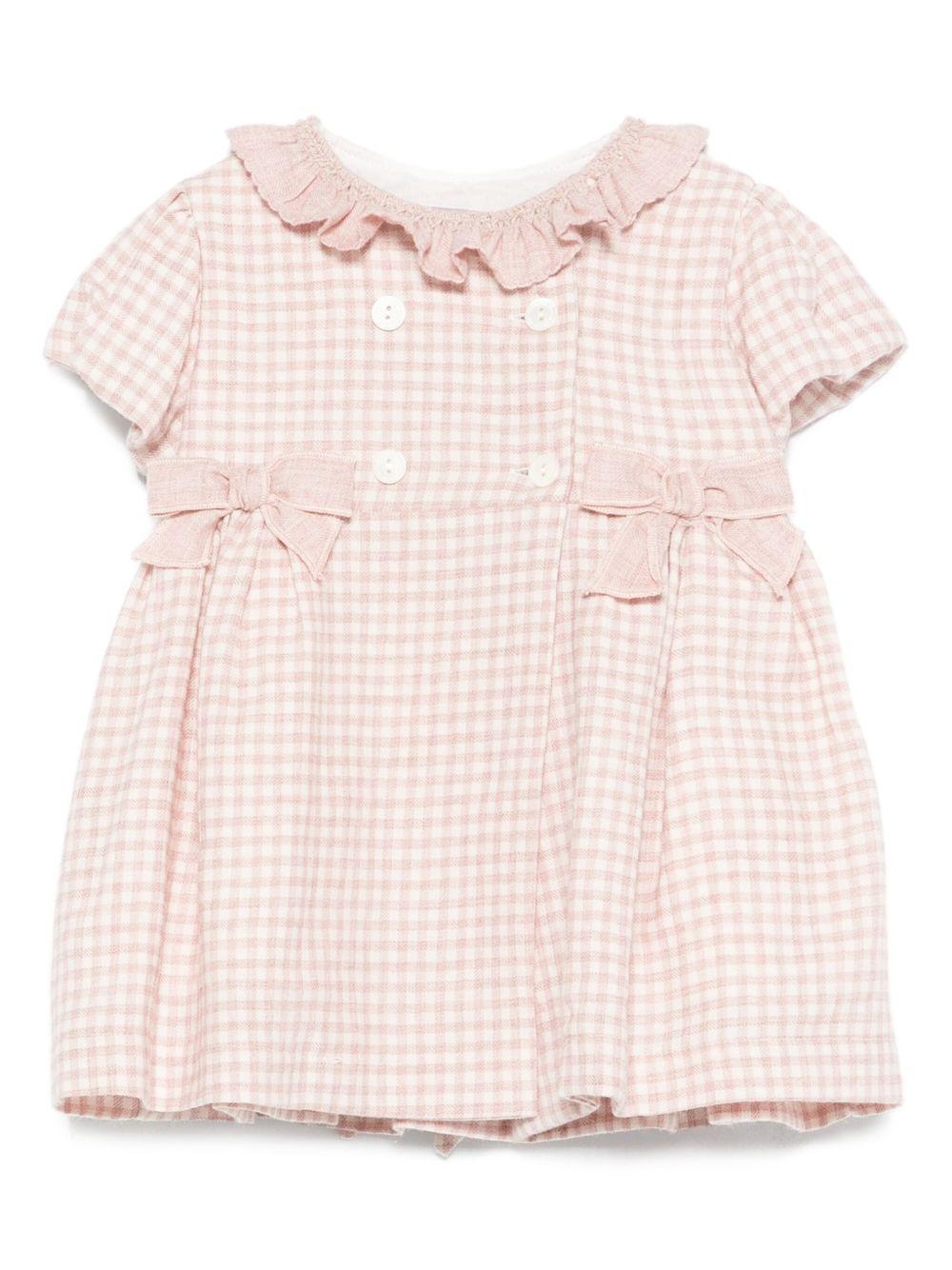 Abito per neonata La Stupenderia rosa con motivo a quadri - Rubino Kids