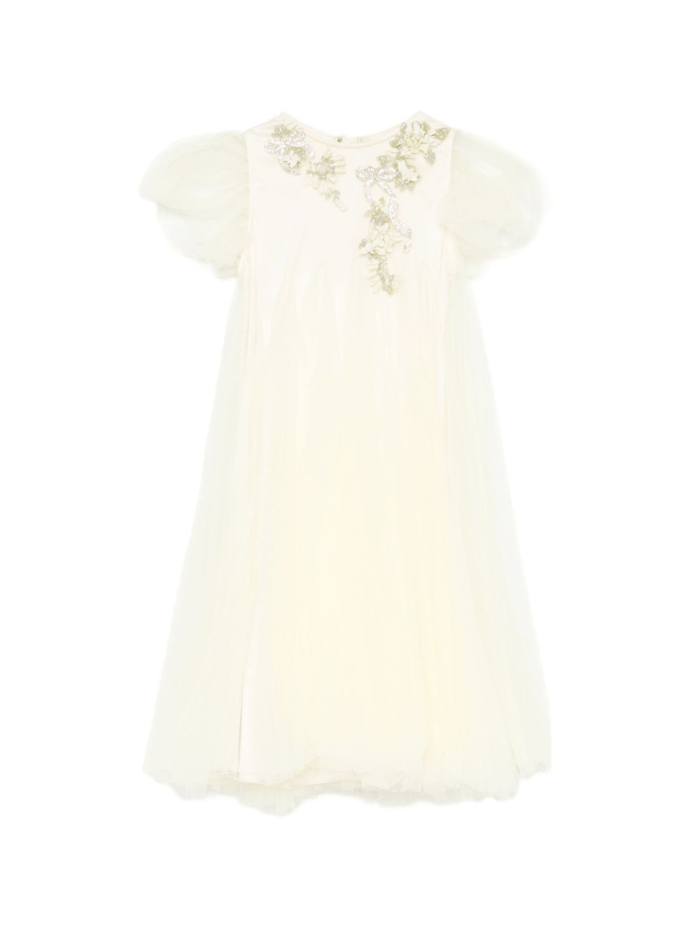 Abito per neonata Maison Ava giallo con applicazioni floreali - Rubino Kids