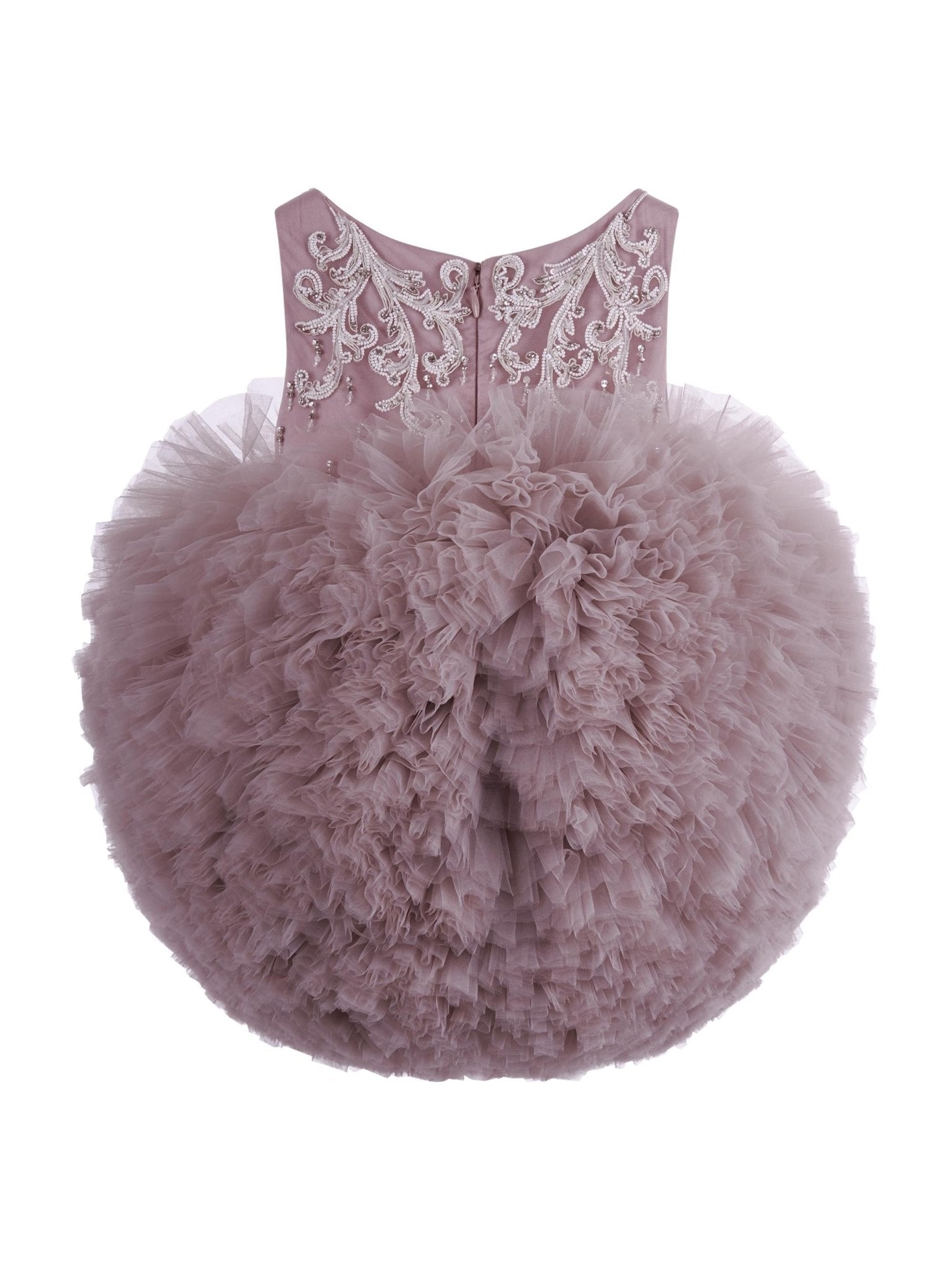 Abito per neonata Maison Ava rosa con gonna in tulle - Rubino Kids