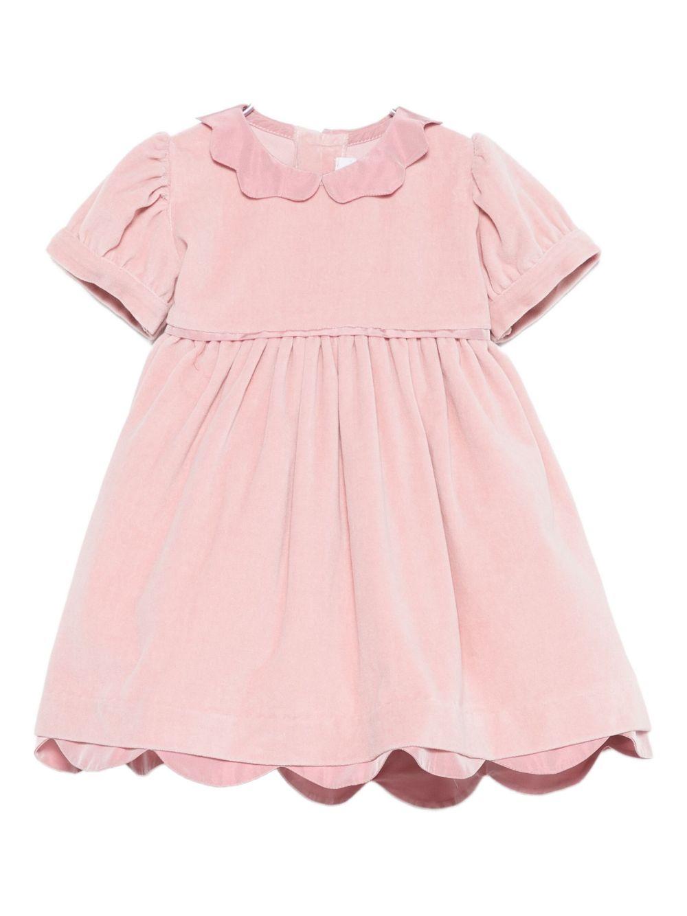 Abito per neonata Mariella Ferrari rosa con fiocco in velluto - Rubino Kids