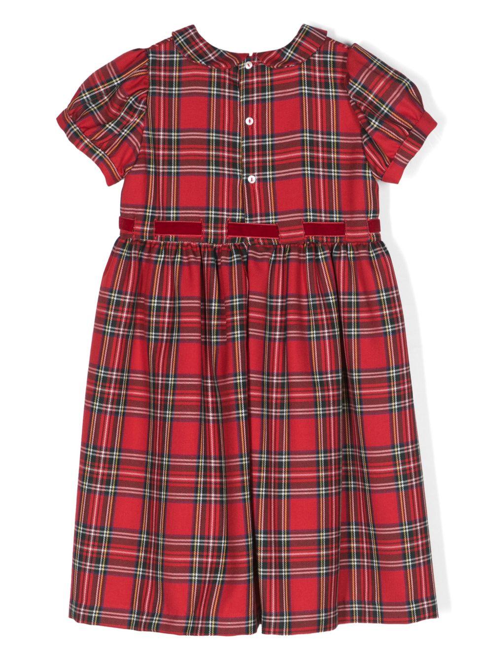 Abito per neonata Mariella Ferrari rosso con motivo tartan - Rubino Kids