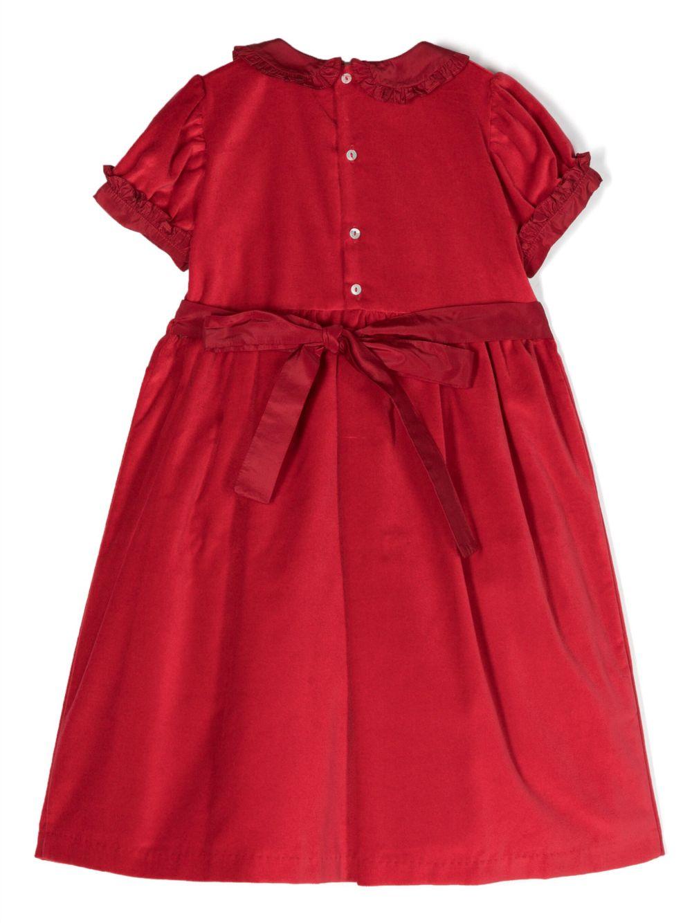 Abito per neonata Mariella Ferrari rosso con ruches - Rubino Kids