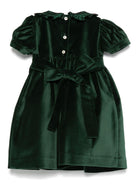 Abito per neonata Mariella Ferrari verde in velluto - Rubino Kids