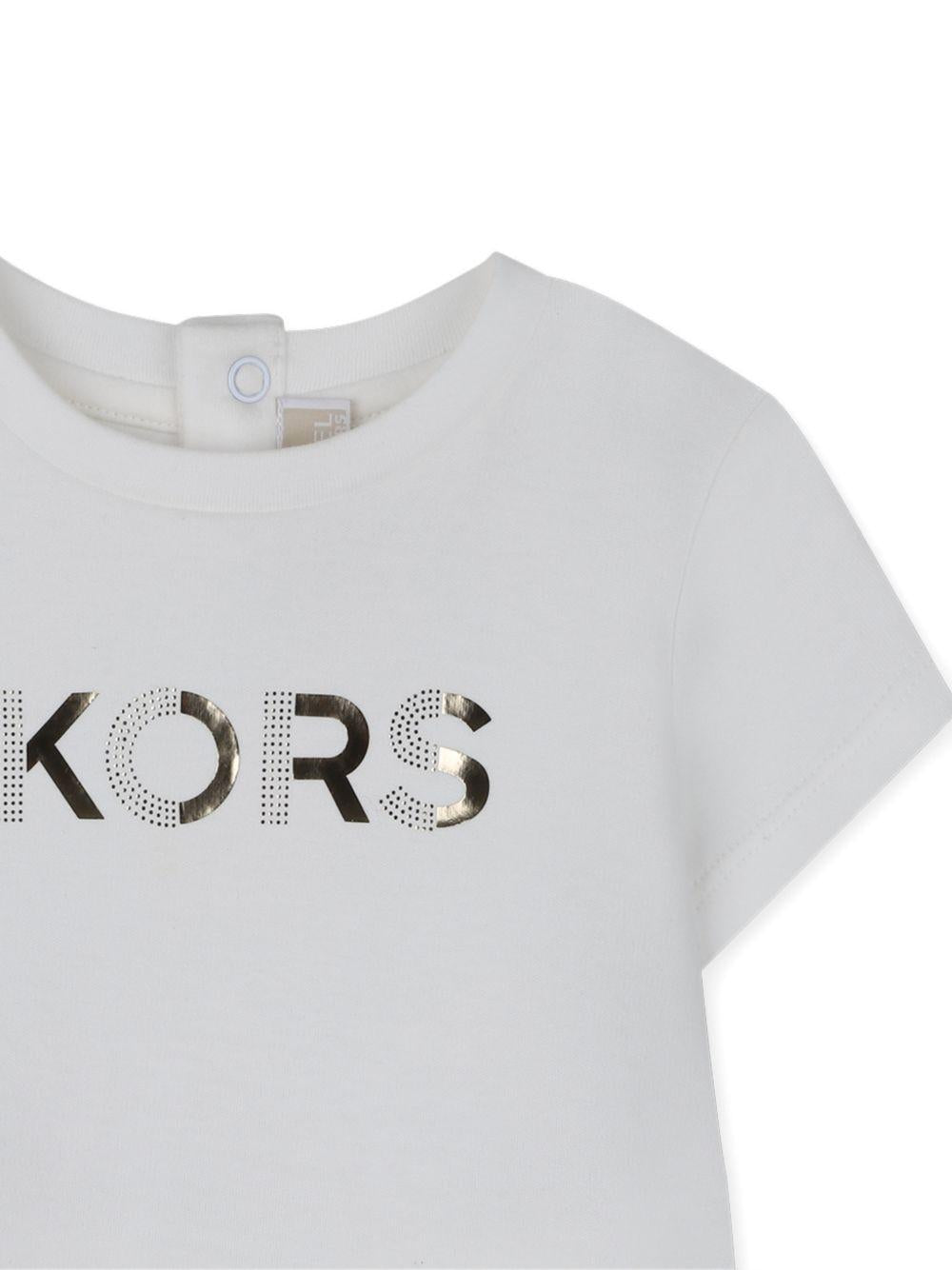 Abito per neonata Michael Kors Kids bianco con gonna plissettata - Rubino Kids