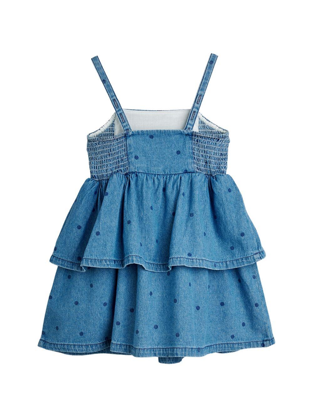 Abito per neonata Mini Rodini denim con ricamo bassotto - Rubino Kids