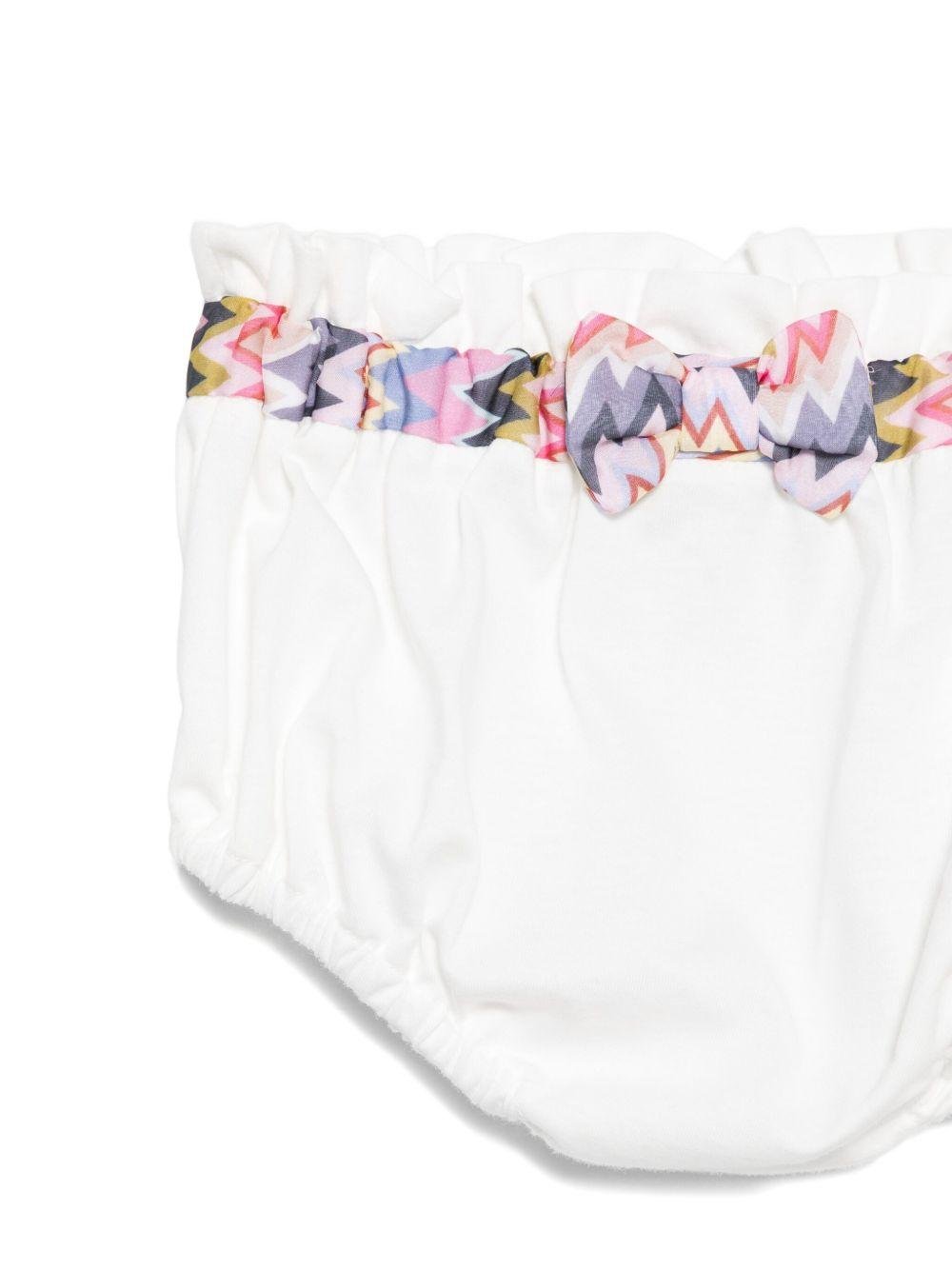 Abito per neonata Missoni Kids multicolore con fiocco stampato a zigzag - Rubino Kids