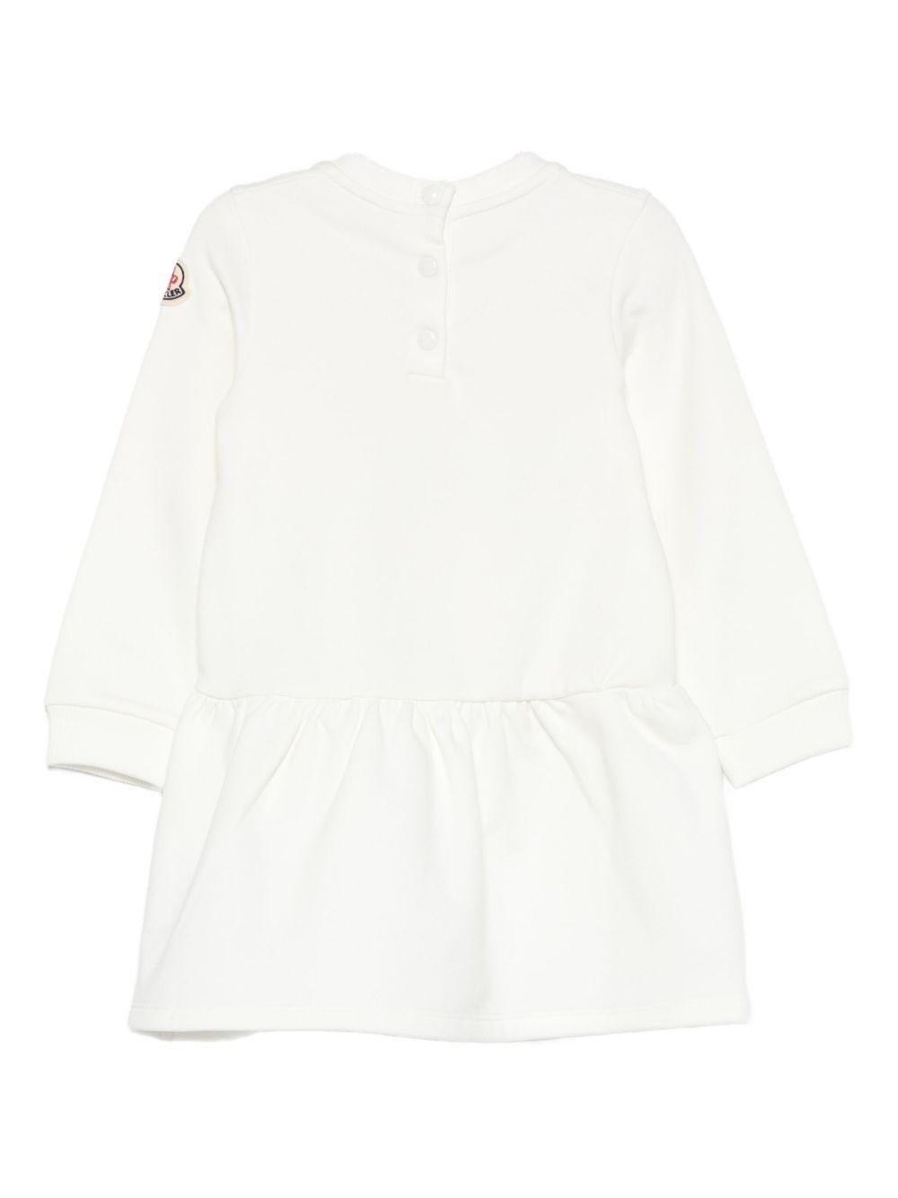 Abito per neonata Moncler Enfant bianco con stampa cuore - Rubino Kids