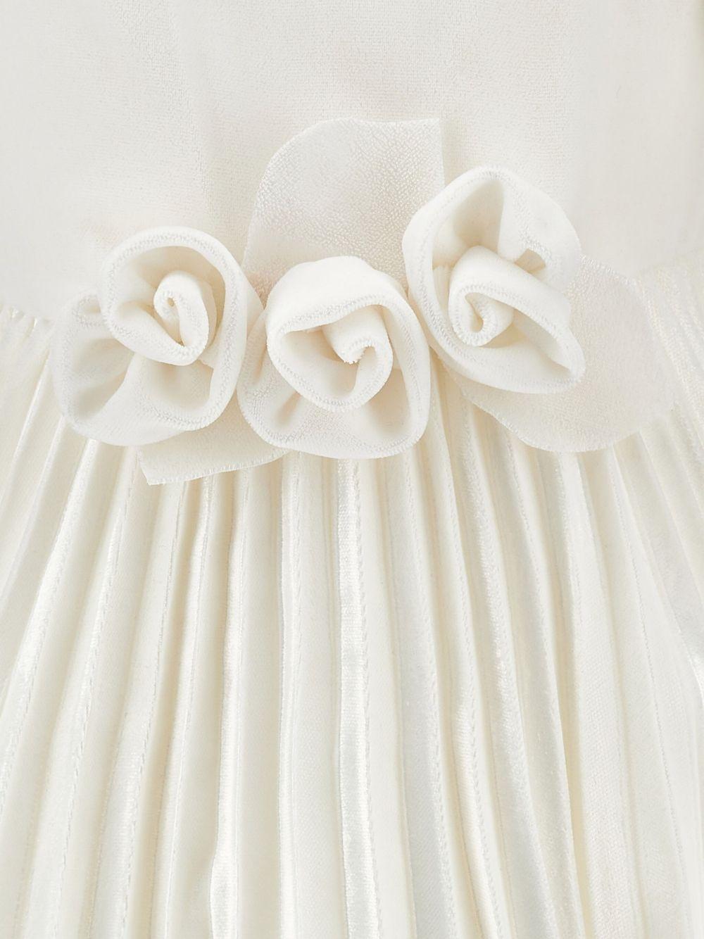 Abito per neonata Monnalisa bianco con colletto plissettato - Rubino Kids