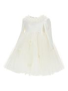 Abito per neonata Monnalisa bianco con maniche lunghe - Rubino Kids