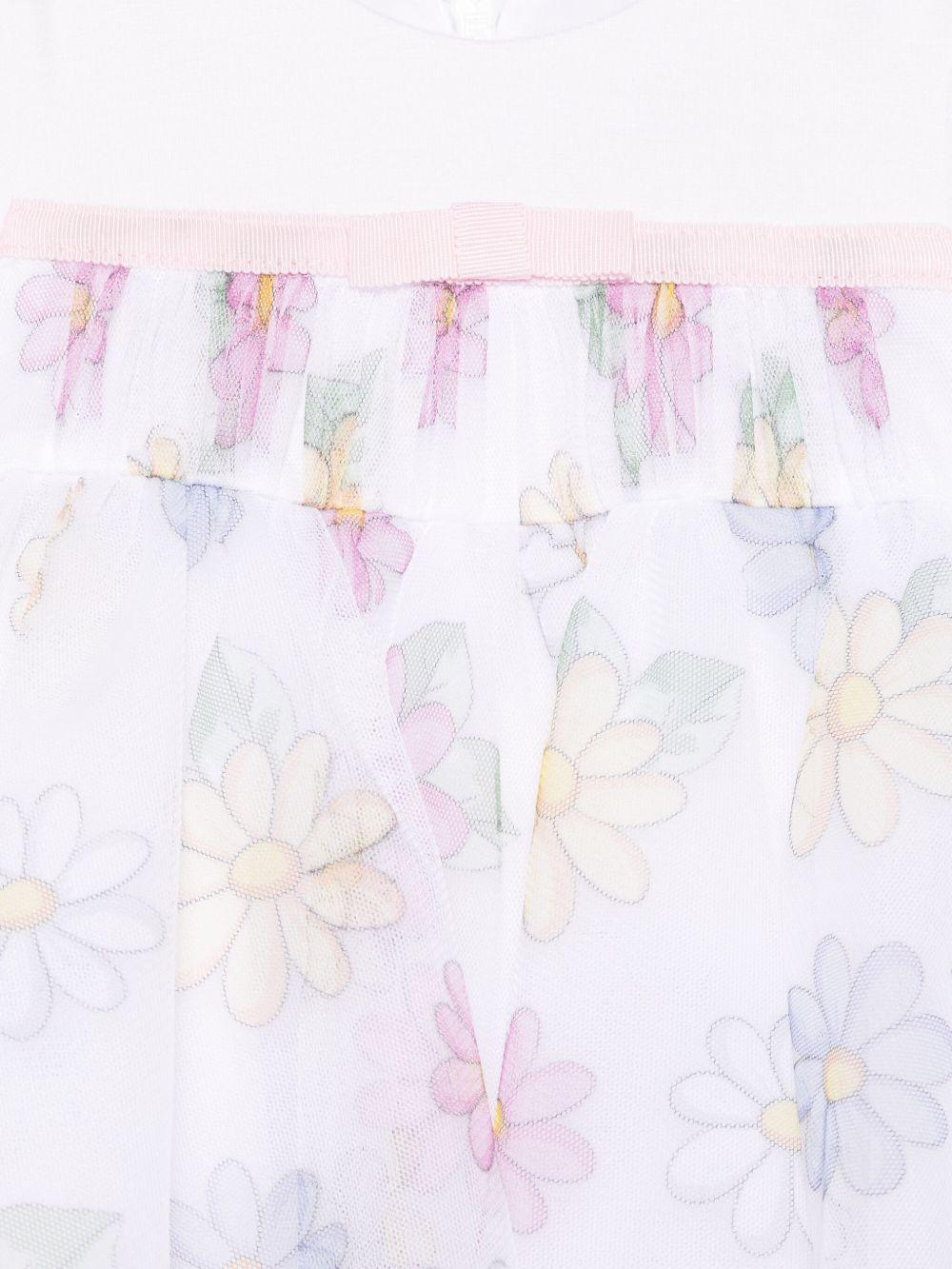 Abito per neonata Monnalisa bianco con stampa a fiori - Rubino Kids