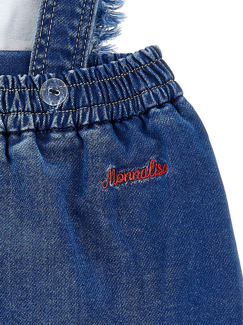 Abito per neonata Monnalisa denim con ricamo a cuore - Rubino Kids