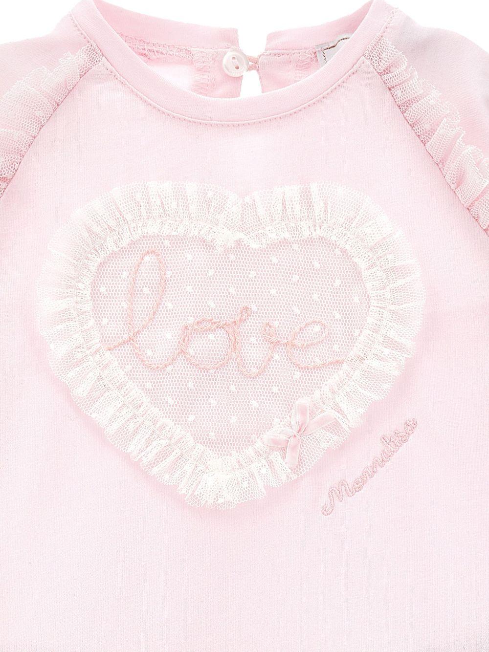 Abito per neonata Monnalisa rosa con dettagli con ruches - Rubino Kids