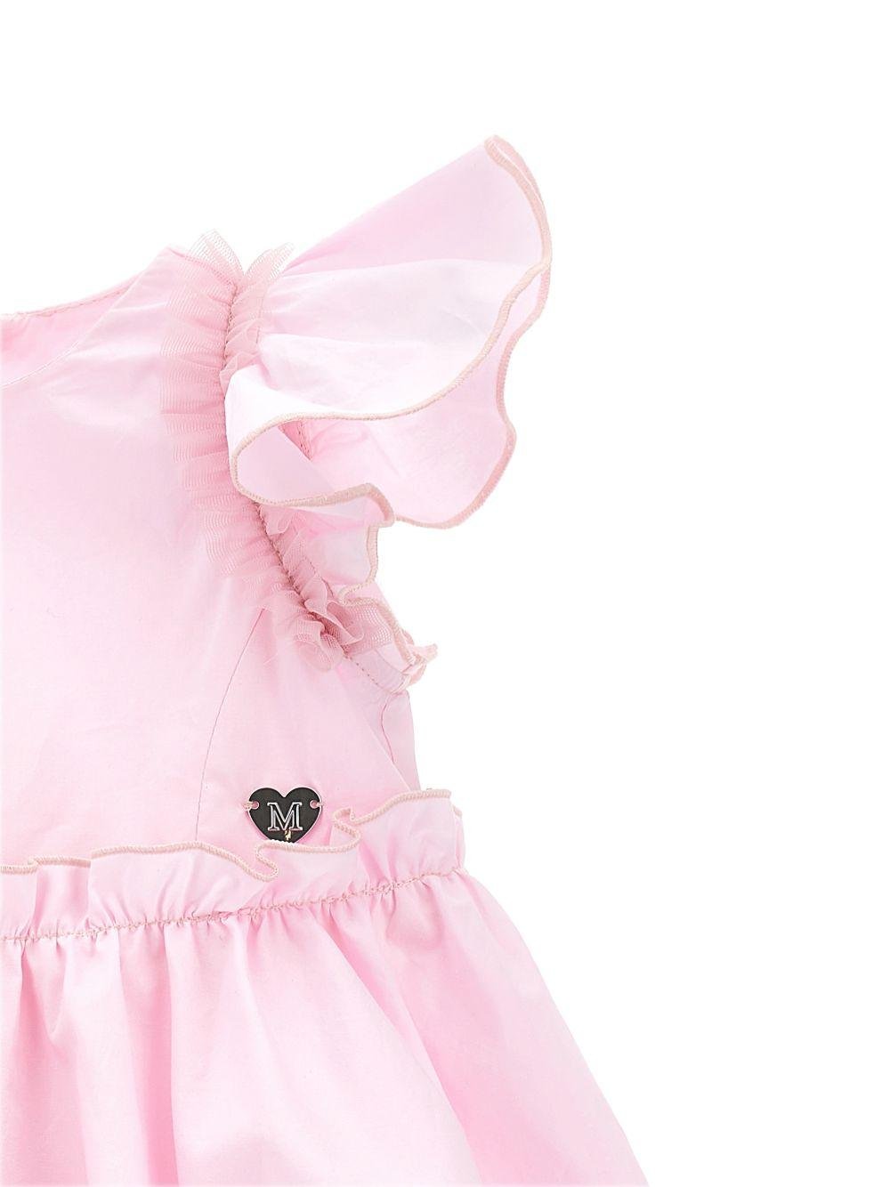Abito per neonata Monnalisa rosa con ruches - Rubino Kids