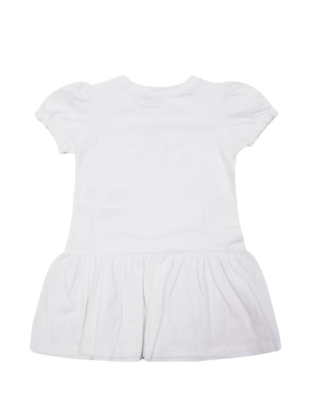 Abito per neonata Moschino Kids bianco a maniche corte - Rubino Kids