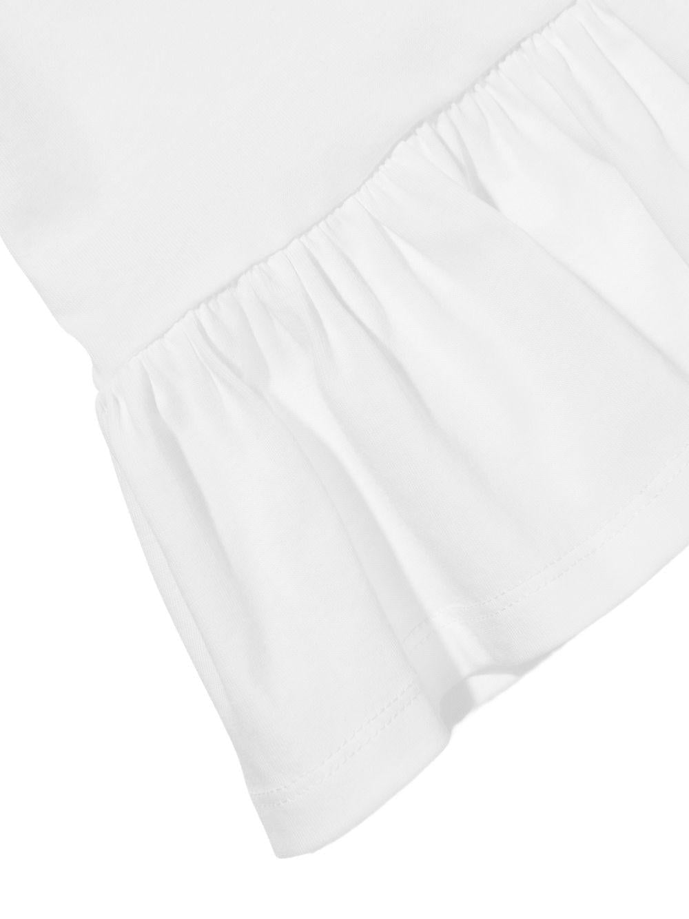 Abito per neonata Moschino Kids bianco con stampa Teddy Bear - Rubino Kids