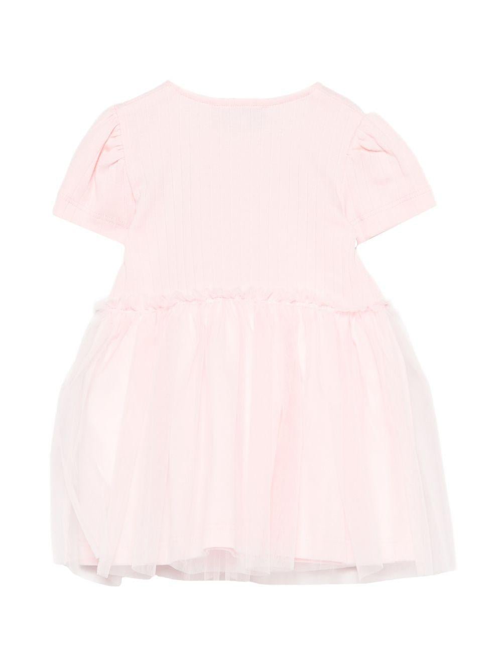 Abito per neonata Moschino Kids rosa con ricamo Teddy Bear - Rubino Kids