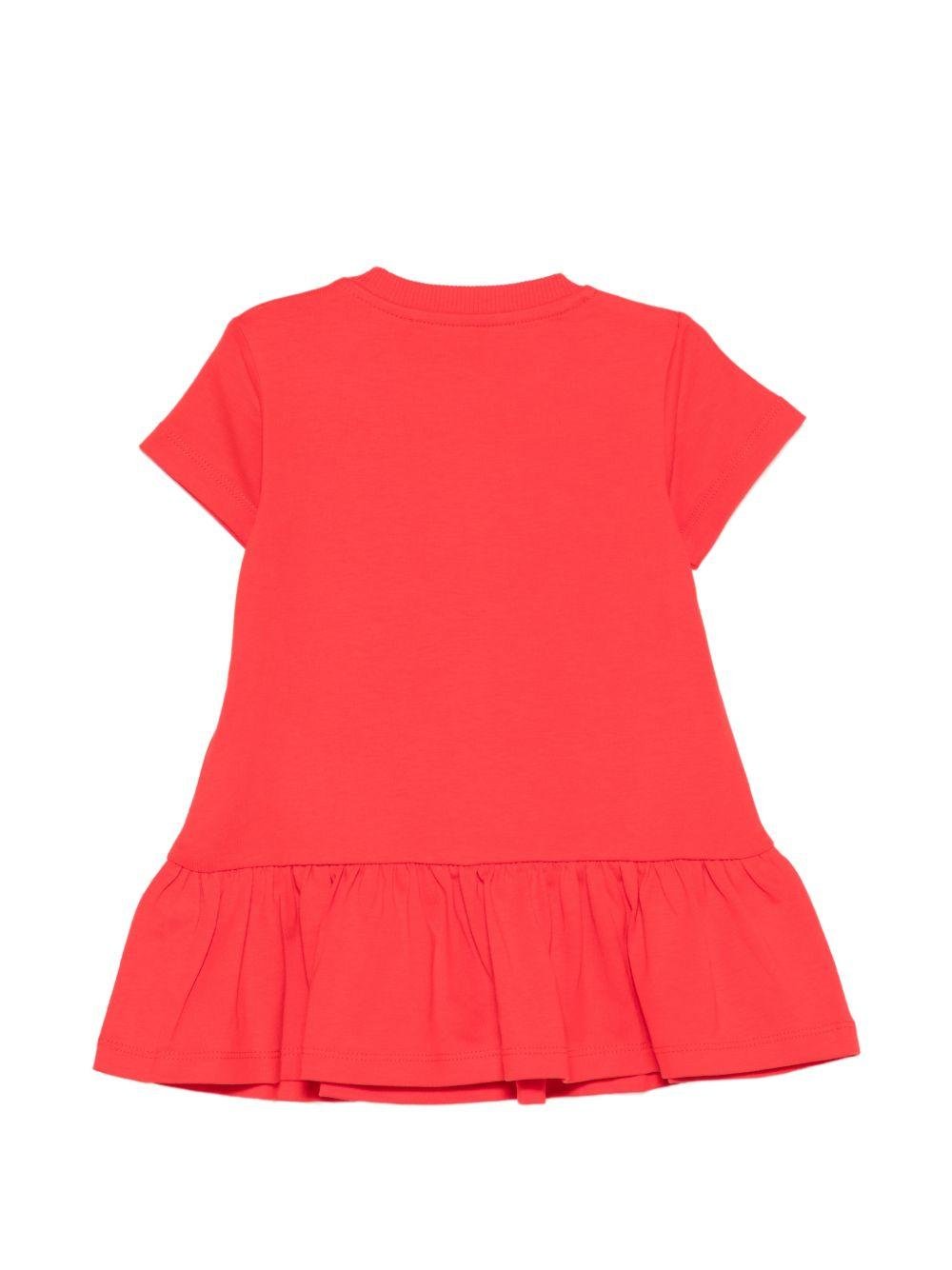 Abito per neonata Moschino Kids rosso con stampa Teddy Bear con cuore - Rubino Kids