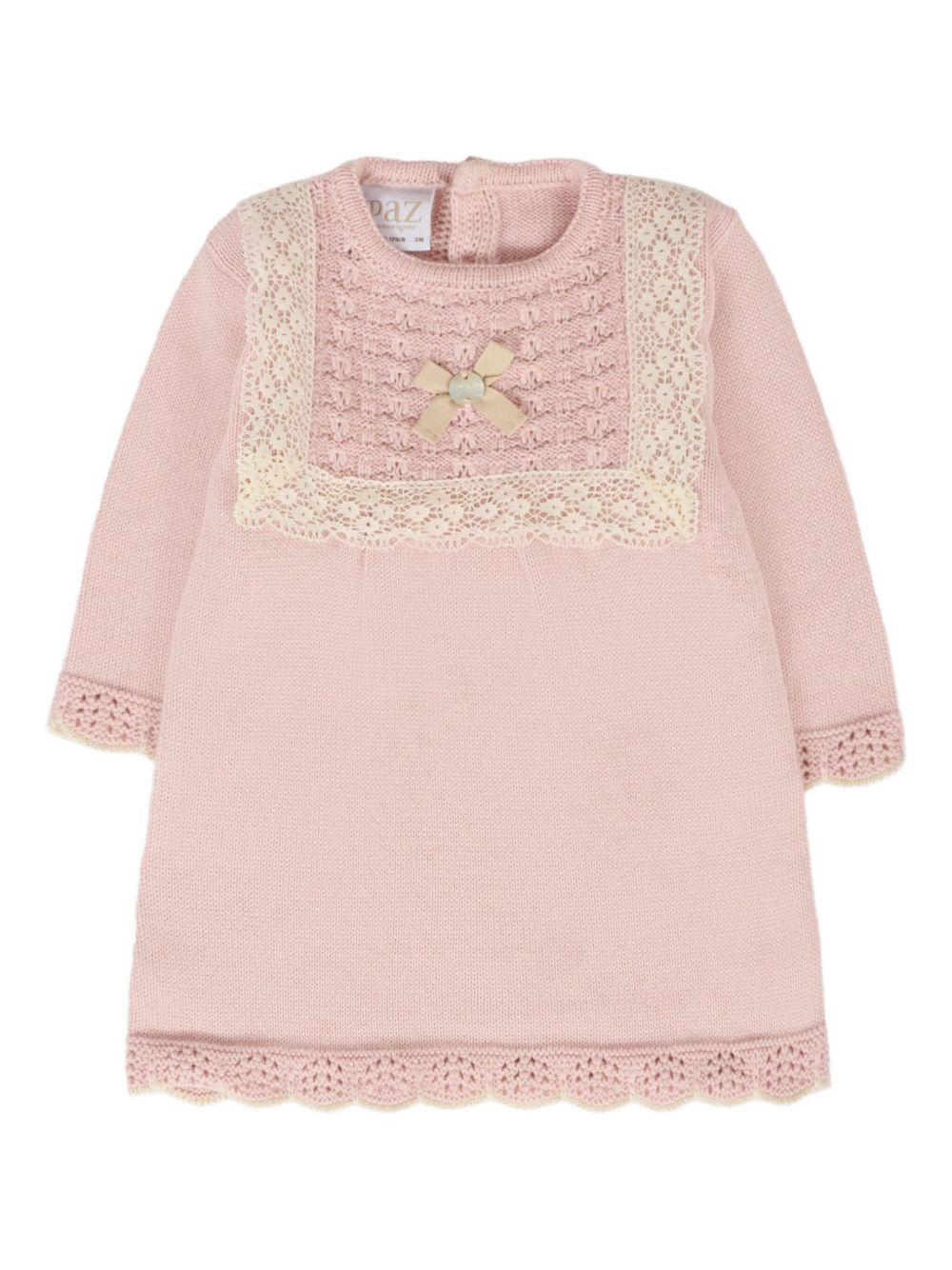 Abito per neonata Paz Rodrìguez rosa con ricamo - Rubino Kids