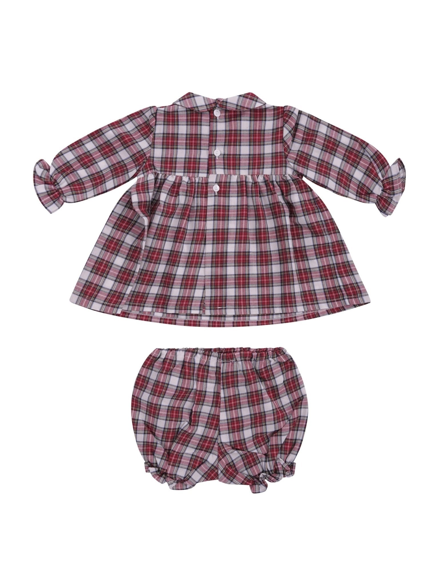 Abito per neonata Pepecè rosso con motivo a quadri - Rubino Kids