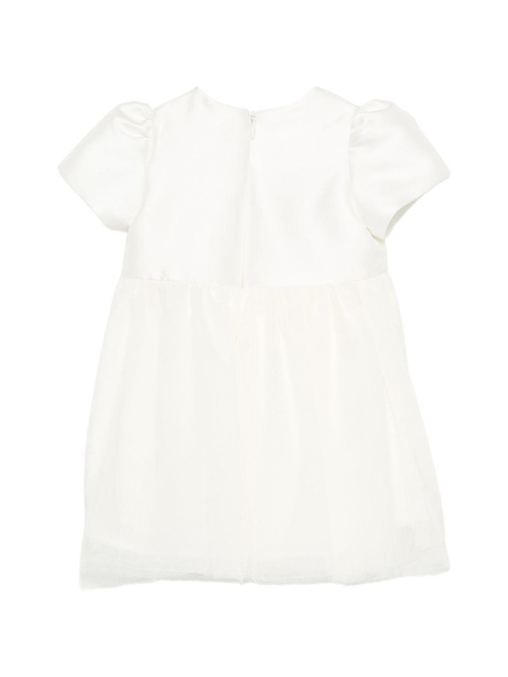 Abito per neonata Simonetta bianco con applicazione floreale - Rubino Kids