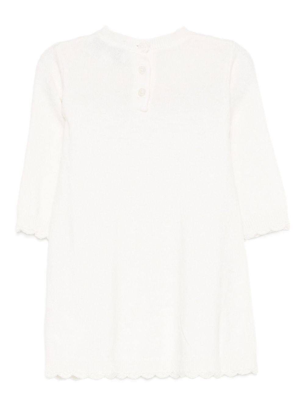 Abito per neonata Tartine Et Chocolat bianco con ricamo a fiori - Rubino Kids