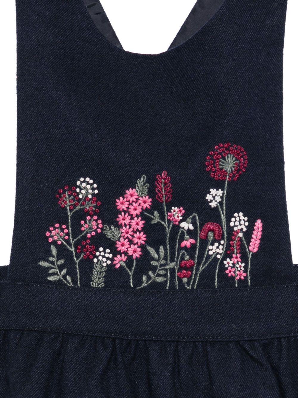 Abito per neonata Tartine Et Chocolate blu con ricami floreali - Rubino Kids