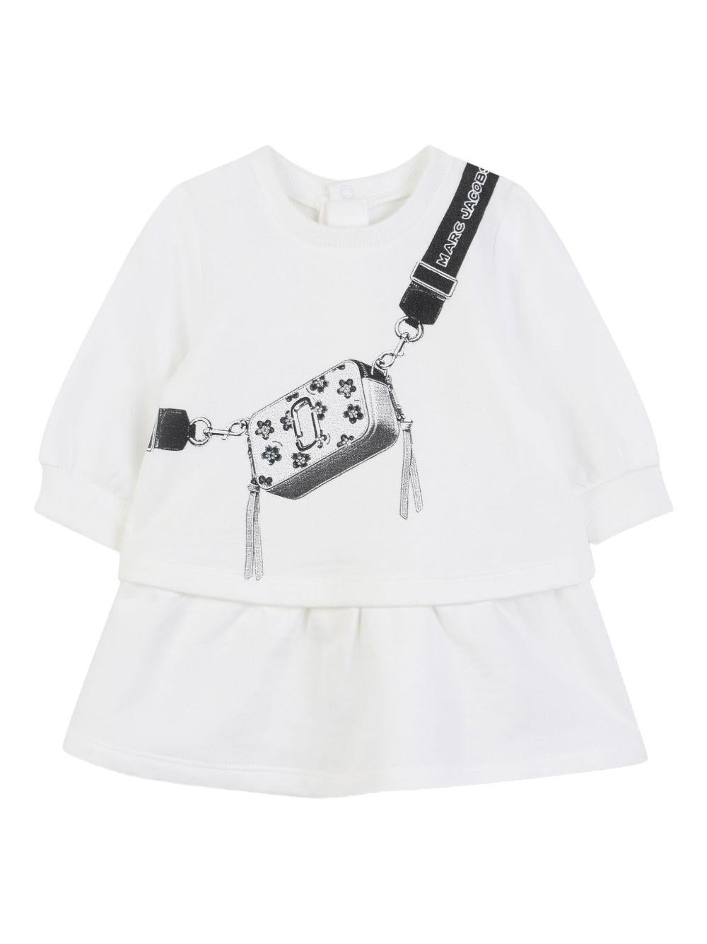 Abito per neonata The Marc Jacobs Kids bianco con stampa grafica - Rubino Kids