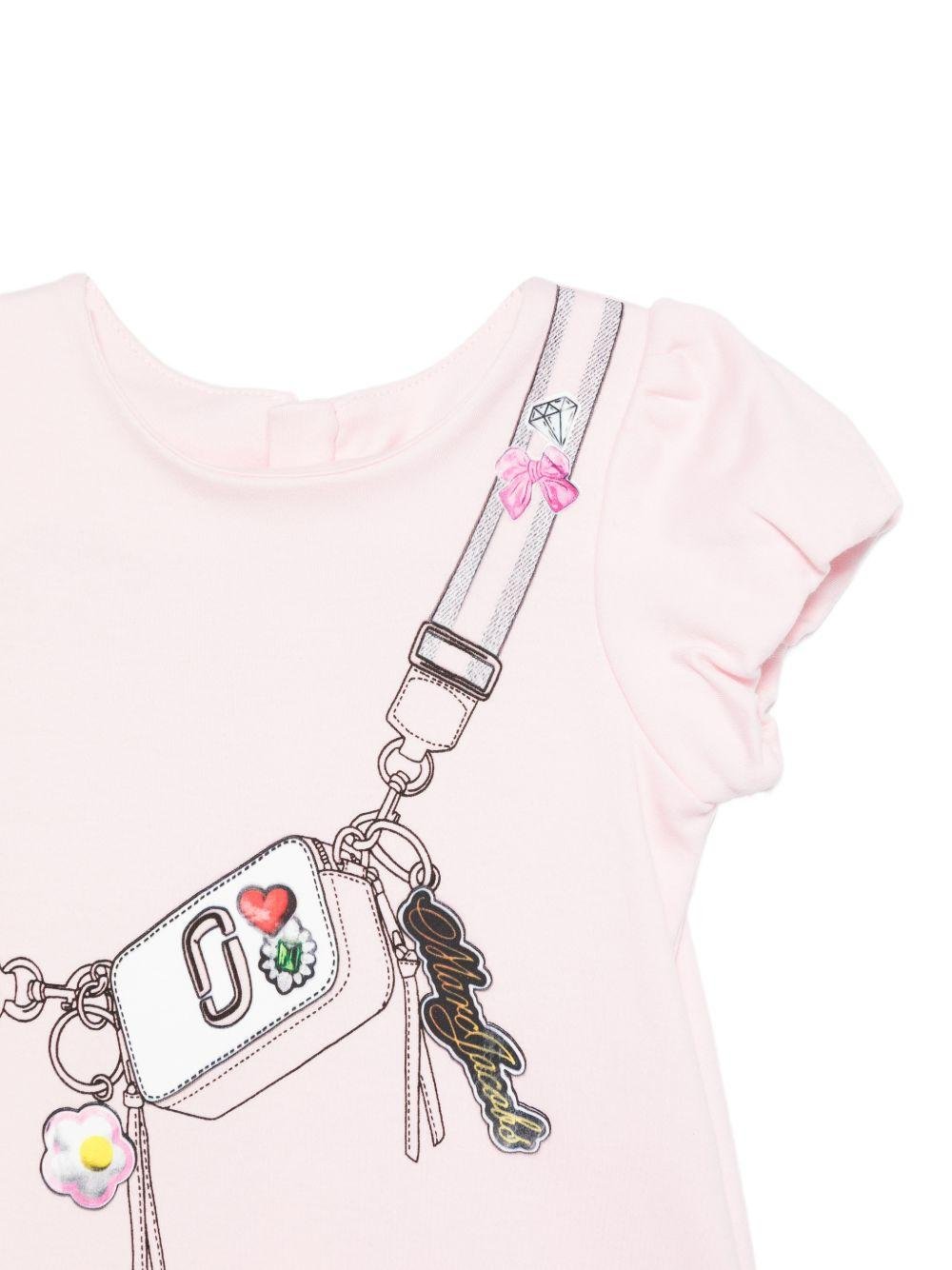 Abito per neonata The Marc Jacobs Kids rosa con maniche a ruches - Rubino Kids