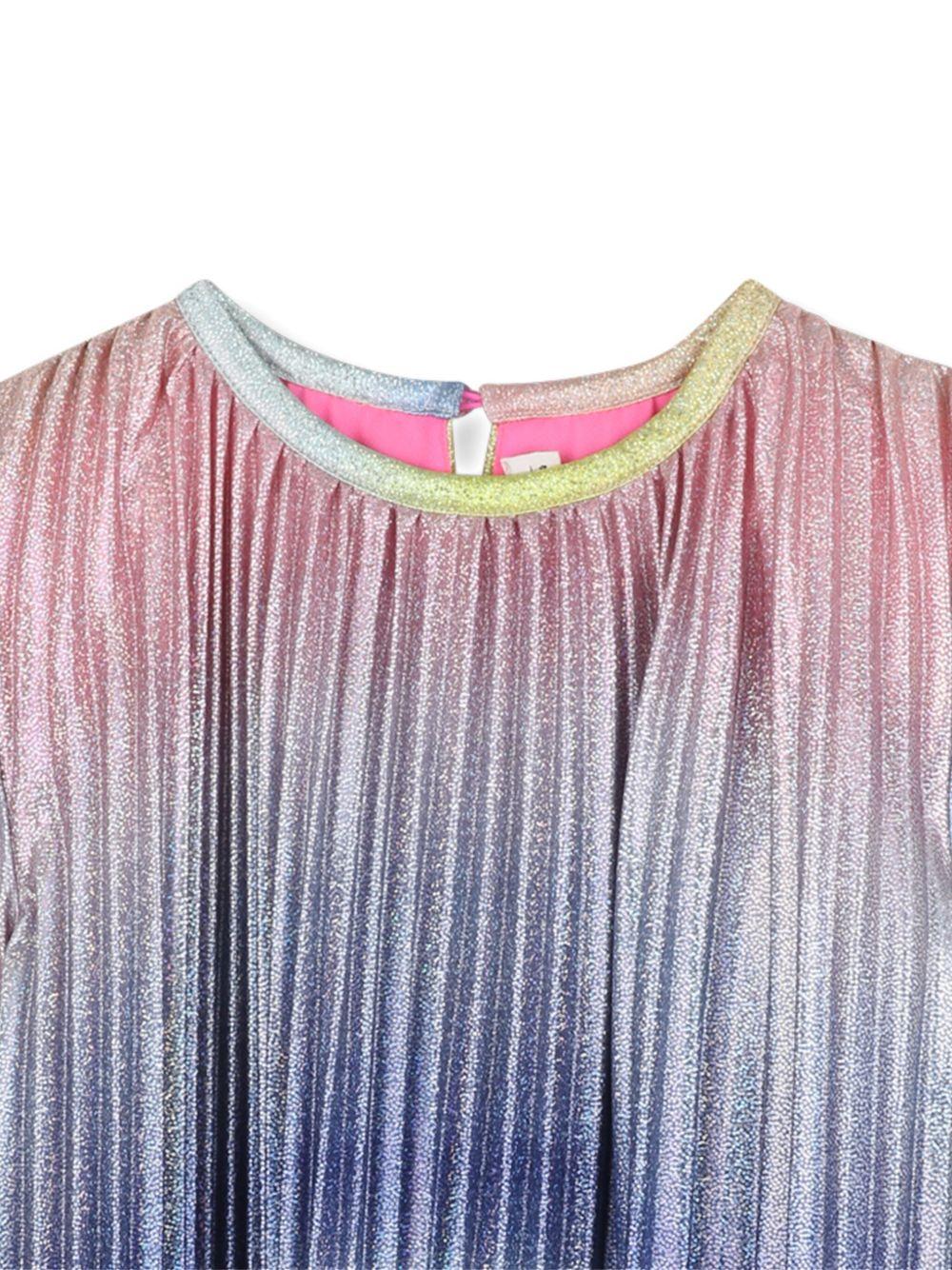 Abito plissettato per bambina Billieblush multicolore con effetto metallizzato - Rubino Kids