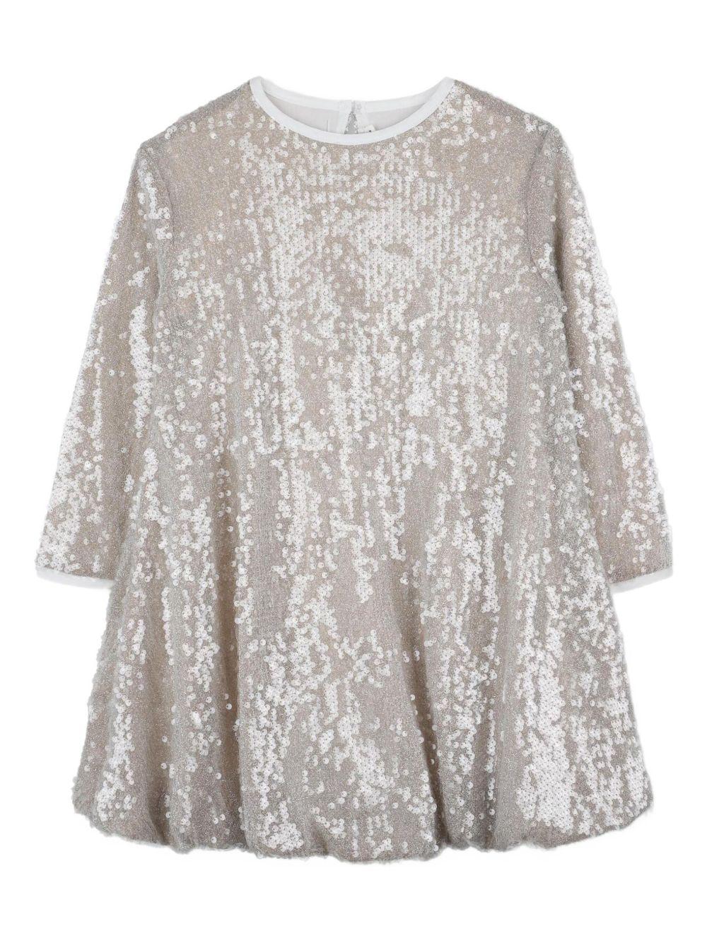 Abito svasato per bambina Billieblush in argento con paillettes - Rubino Kids