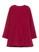 Abito svasato per bambina Elisabetta Franchi La Mia Bambina rosso con decorazione logo - Rubino Kids