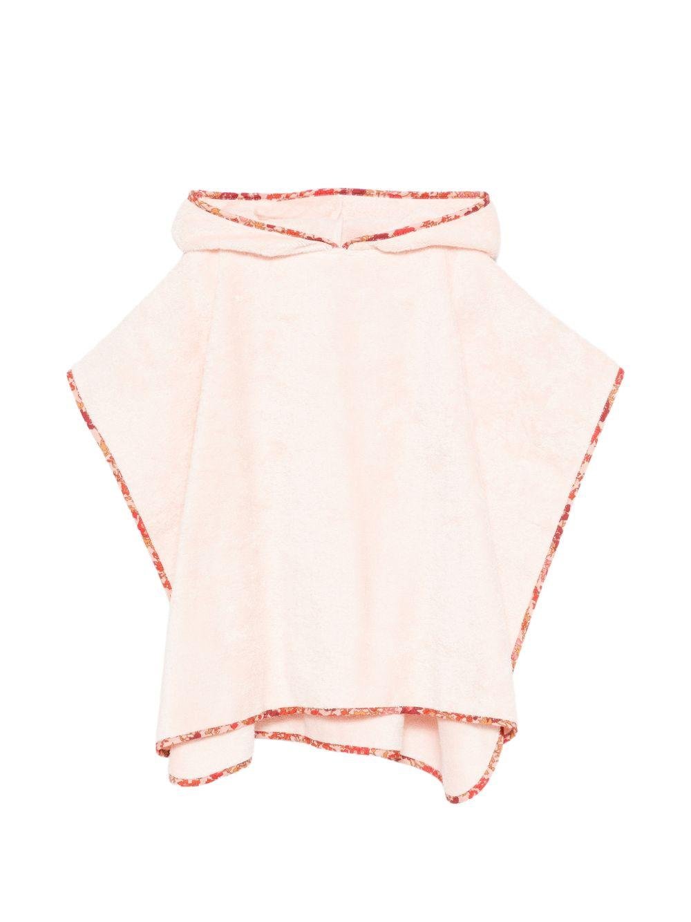Accappatoio per bambina Bonpoint rosa con rifinitura a fiori - Rubino Kids
