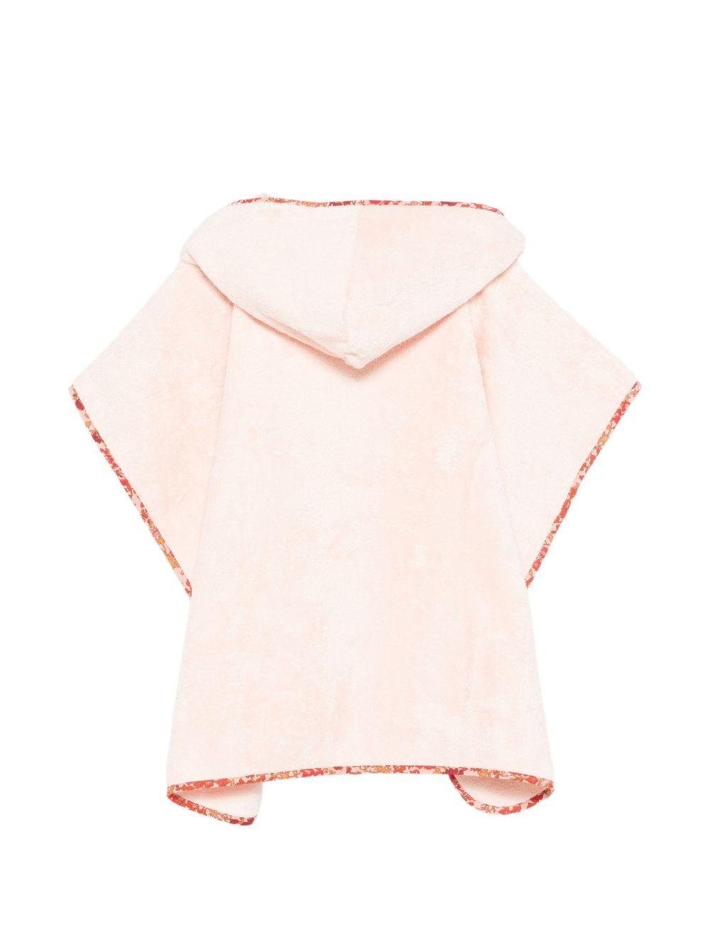 Accappatoio per bambina Bonpoint rosa con rifinitura a fiori - Rubino Kids