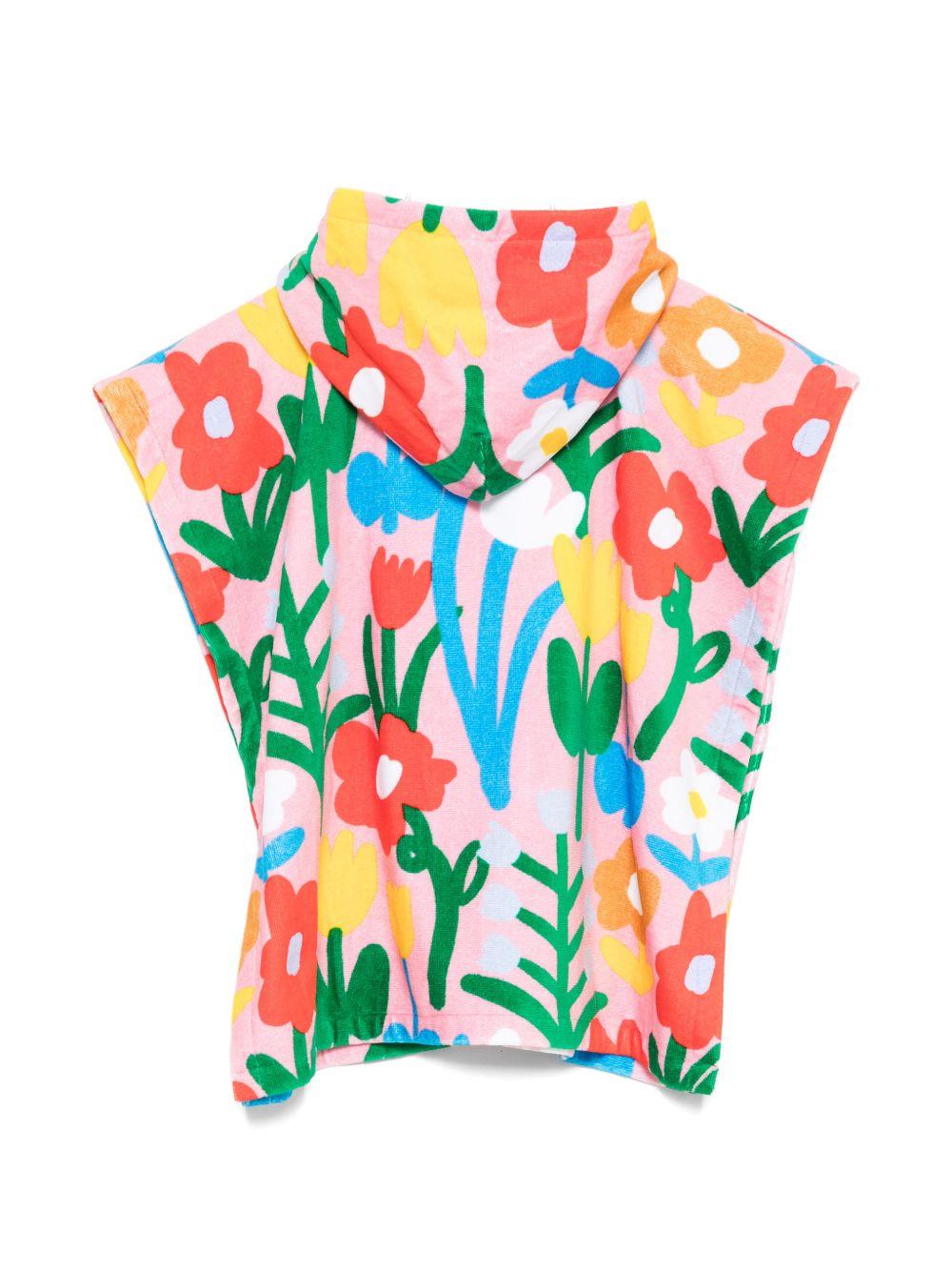 Accappatoio per bambina Stella McCartney Kids rosa con stampa floreale all - over - Rubino Kids