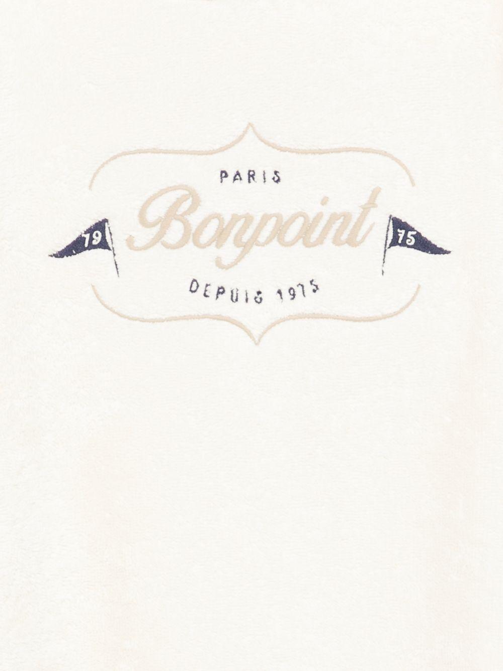 Accappatoio per bambini Bonpoint bianco con logo ricamato sul davanti - Rubino Kids