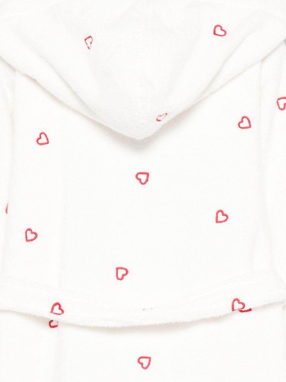 Accappatoio per bambini Petit Bateau bianco con motivo a cuori - Rubino Kids