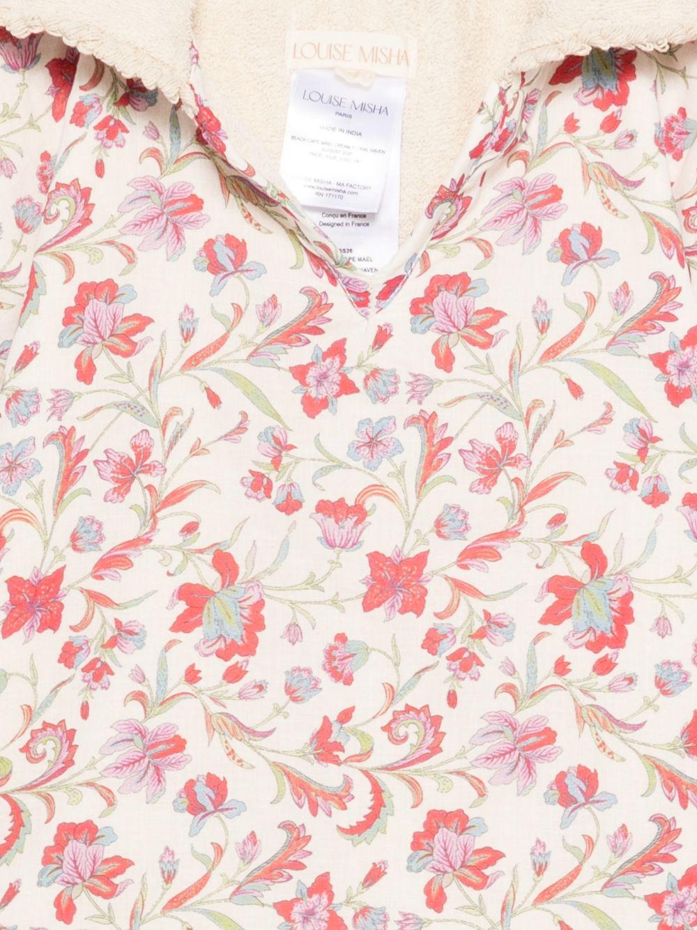Accappatoio per neonata Louise Misha Kids bianco con stampa a fiori all - over - Rubino Kids