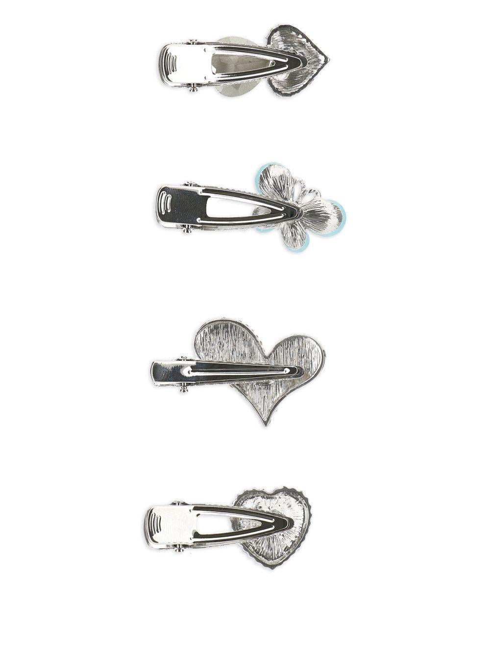 Accessori per capelli per bambina Monnalisa argento a farfalla e cuore - Rubino Kids