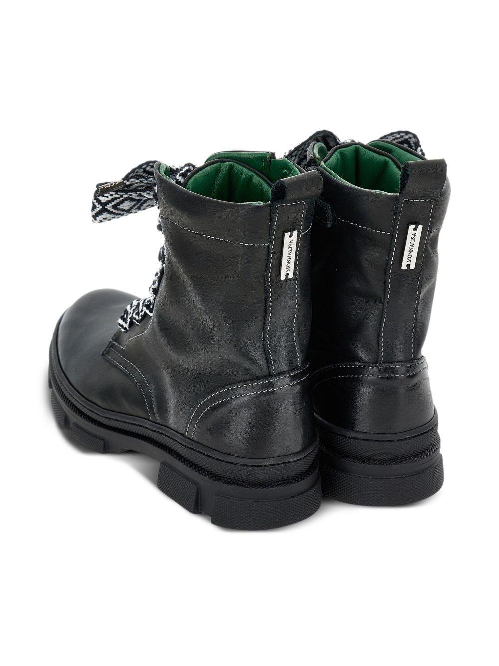 Anfibi per bambina Monnalisa neri con suola chunky - Rubino Kids