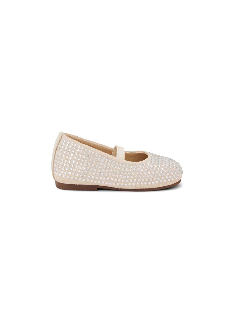 Ballerine per bambina BabyWalker beige con decorazione di cristalli - Rubino Kids