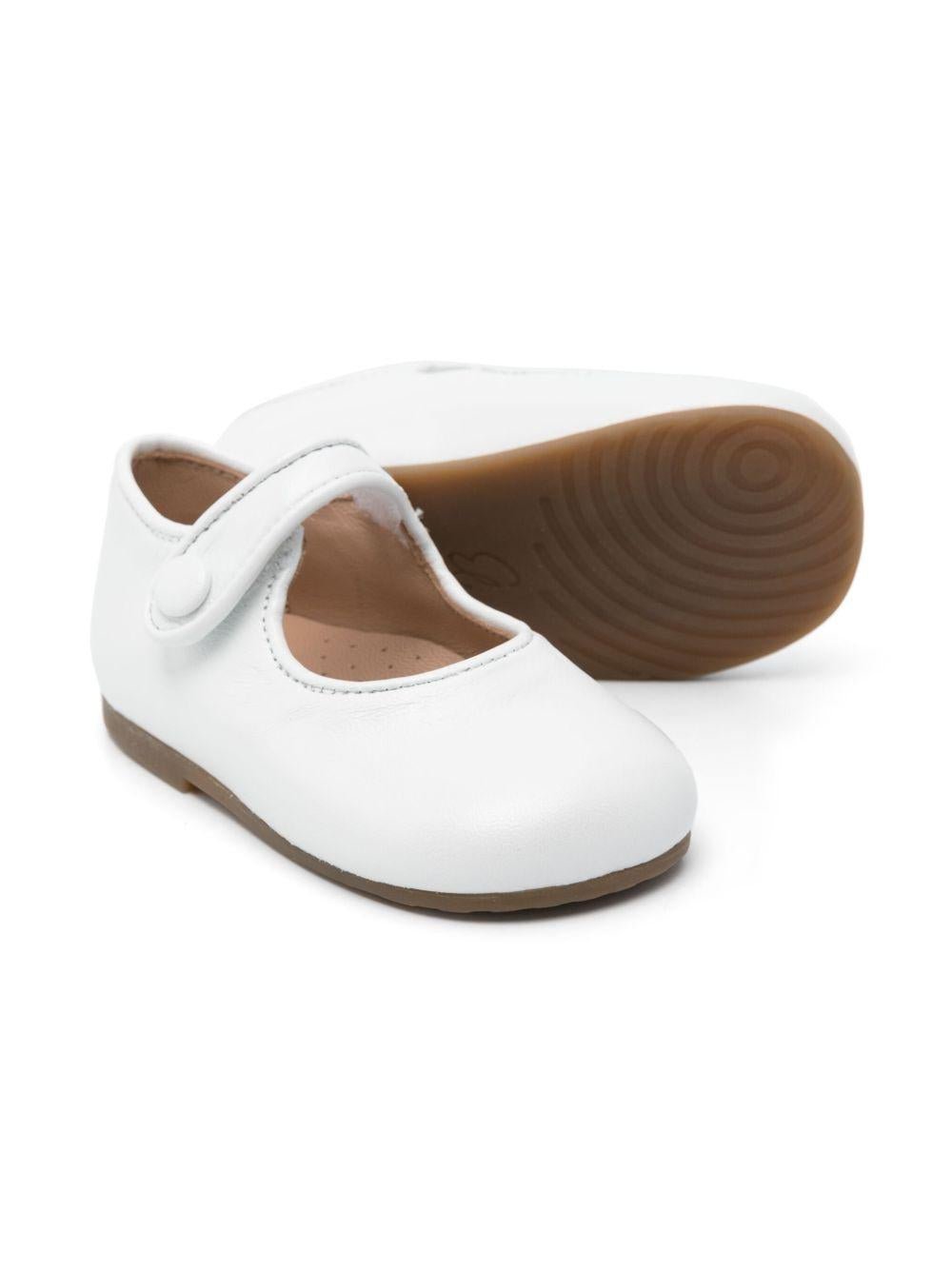 Ballerine per bambina Eli1957 bianco in pelle con cinturino con strappo - Rubino Kids