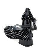 Ballerine per bambina Monnalisa nere con rifinitura con strass - Rubino Kids