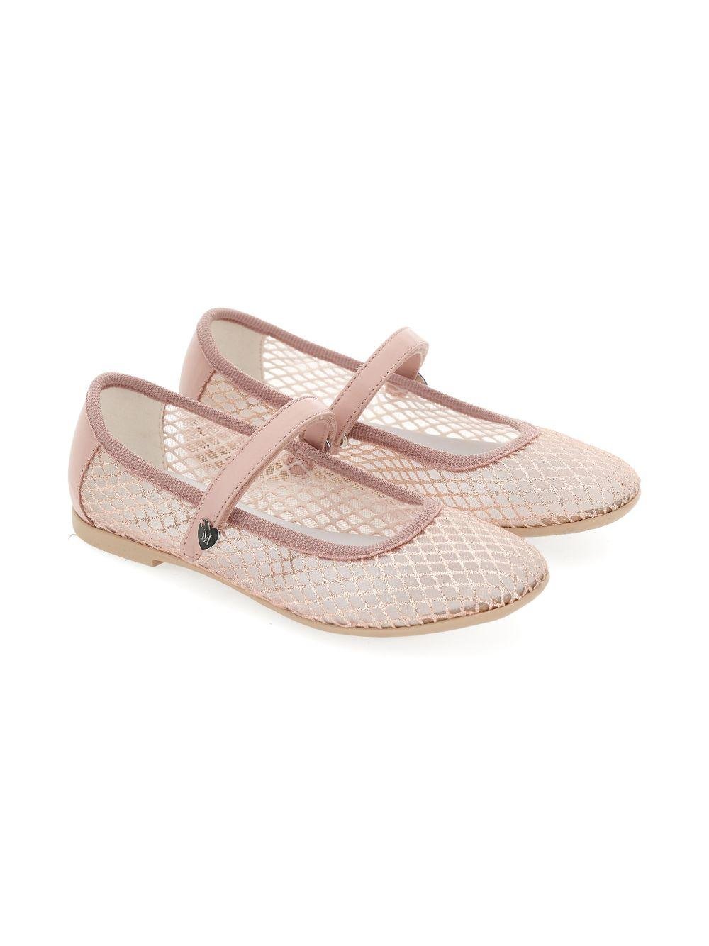 Ballerine per bambina Monnalisa rosa con applicazione cuore - Rubino Kids